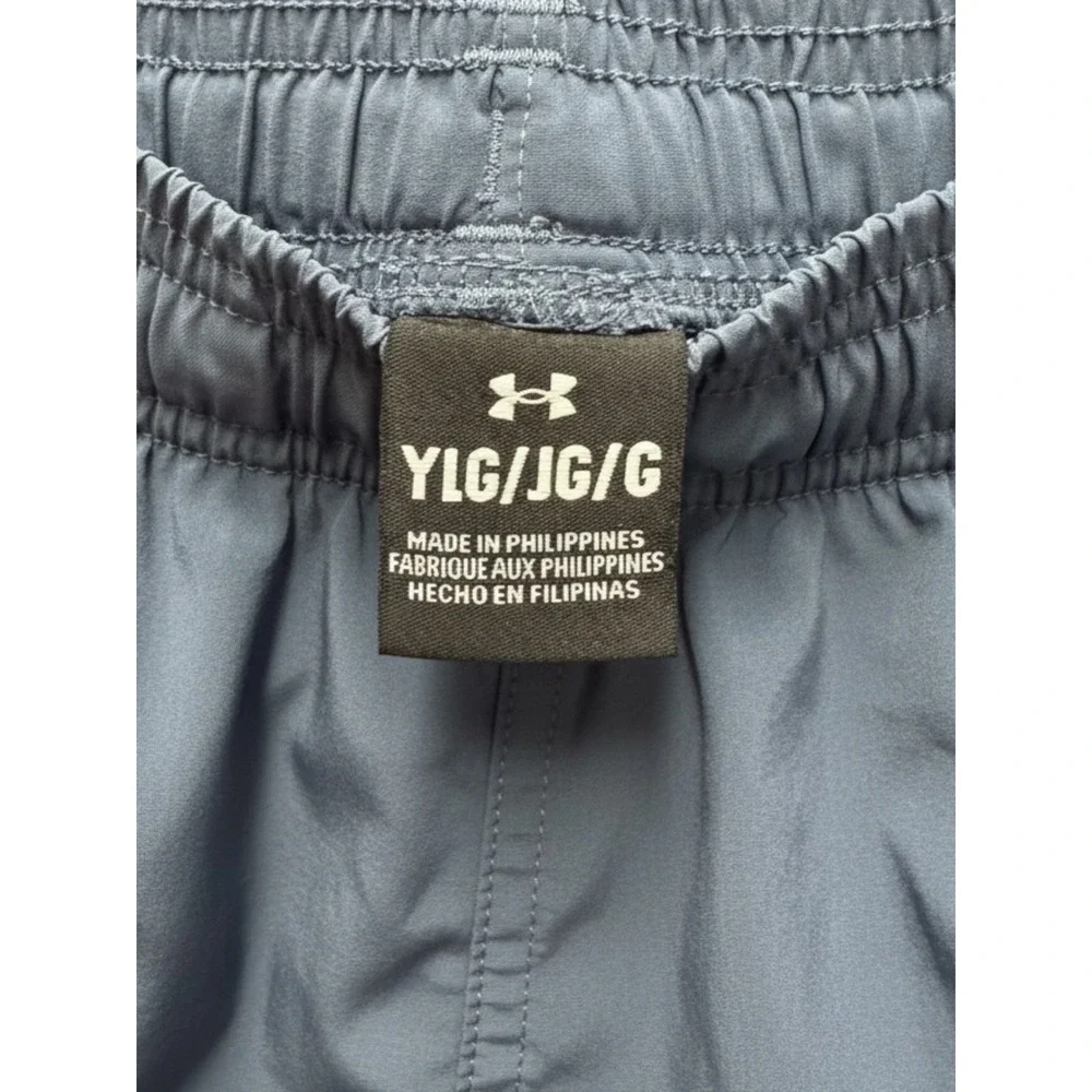Under Armour Boys Youth Large YLG Cargo Joggers Blue Gray Athletic Pants EUC